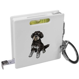 Azeeda 'Miniature Schnauzer' Keyring Tape Measure/Spirit Level Tool (KM00022958)