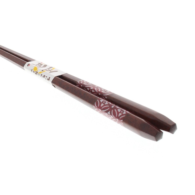 Five Square Japanese Wooden Chopsticks (Natural Wood), Lacquer, 8.3 inches