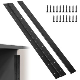 2 Pack Heavy Duty Piano Hinges, 48 Inch x 3 Inch Open Width Stainless Steel Piano Hinge 0.06" Thick Black Continuous & Piano Hinges with Screws for Wood Furniture, Door, Wooden Box