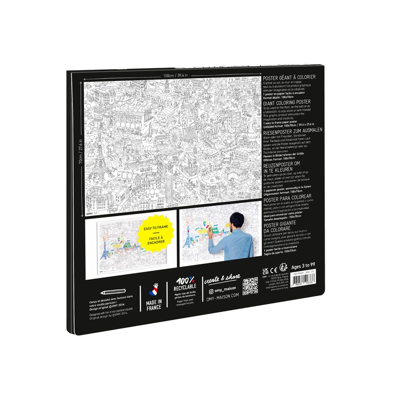 OMY my o Poster Riese zum Ausmalen Paris