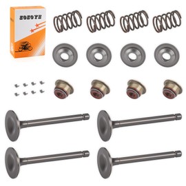 For EZGO 4 Cycle Gas Golf Cart Fuji Robin 295cc 350c EH29C EH35C Intake Valve Exhaust Valve W/Seals Spring Retainers & Collet 72507-G01 72508-G01 1992-2002