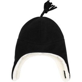 Baby Winter Hat Mittens Toddler Hats for Boys Girls Sherpa Lined Toddler Gloves Infant Baby Hat and Mitten Set (1-2 years, Black -flower)