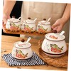 GRIRIW Tea Coffee Sugar Canister Ceramic Sauce Jar Lard Oil