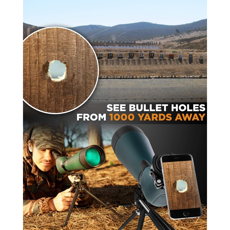 CreativeXP HD Spotting Scope with Tripod 20-60x80mm - BAK 4