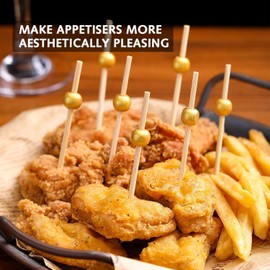 100 Pcs Cocktail Picks, 12 CM Toothpicks for Appetizers, Bamboo Cocktail Sticks Skewers for Appetizers Cocktail Accessories, Fancy Cocktail Toothpicks for Wedding Party Toothpicks