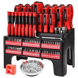 CARTMAN Magnetic Screwdriver Set with Rack, Includs Precision Screwdriver, Magnetizer Demagnetizer and Magnetic Bowl, DIY Tools for Men