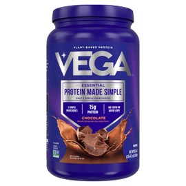 Vega Protein Made Simple - 15g Plant-Based Pea Protein, Chocolate, 39 Servings, Stevia Free, No Artificial Sweeteners or Gums, Non-GMO, Gluten Free, Dairy Free, 2.3lbs (Packaging May Vary)
