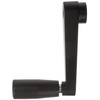 HALDER 24330.0424 Hand cranks/zinc die-cast, Black/Textured Matte, l=80 mm/s=10 mm