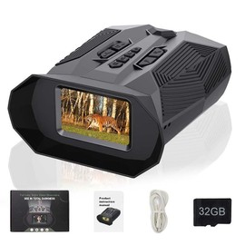 BOJIWAE 4K Night Vision Goggles:LK300watertight,32GB TF, 3'' HD,Camouflage,Professional equipment for outdoor camping, fishing Night Vision  camcorder Cameras