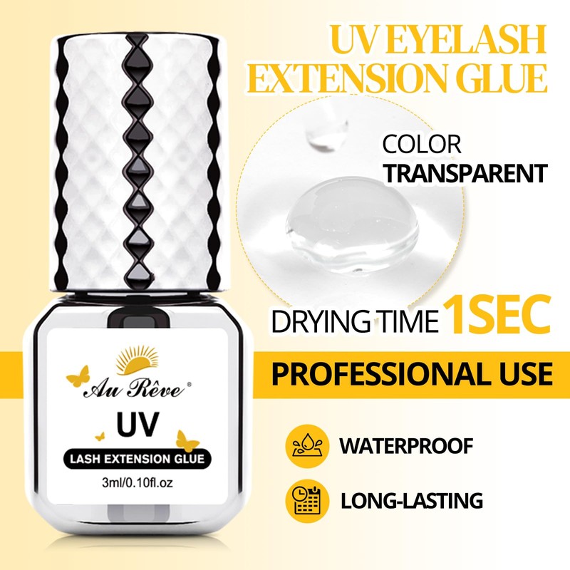 UV Eyelash Extension Glue 3ml Light Curing Extra Strong Bond