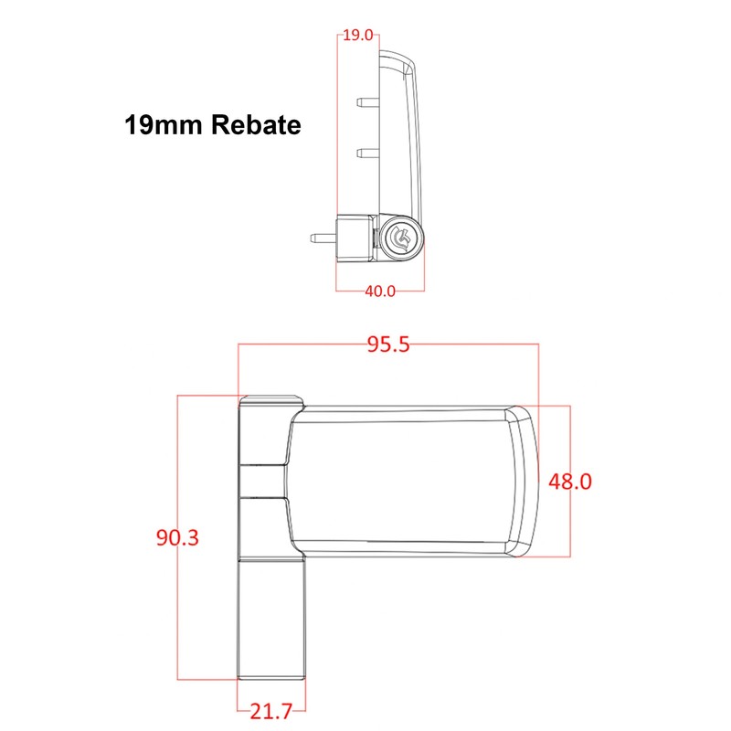 Trojan Patriot Plus White Flag Hinge 19MM