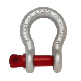 Crosby Screw Pin Anchor Shackle Carbon Steel, Galvanized, 2 Ton WLL, 1/2" Size, G-209