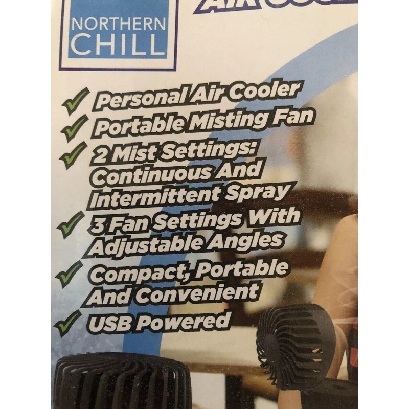 Pinnacle Brands Northern Chill Rechargeable Misting Air Cooler Fan Gray/Black