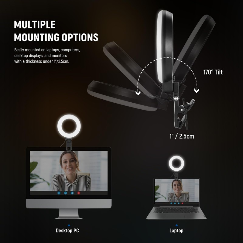 NEEWER BASICS 5" Ring Light for Video Conference Lighting, 2