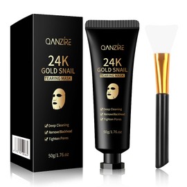 24K Gold & Snail Mucin Peel Off Face Mask - Blackhead Remover Mask for Deep Cleansing, Tighten Pores, Brighten Skin | Niacinamide & Ginseng Extract | Sensitive Skin Safe