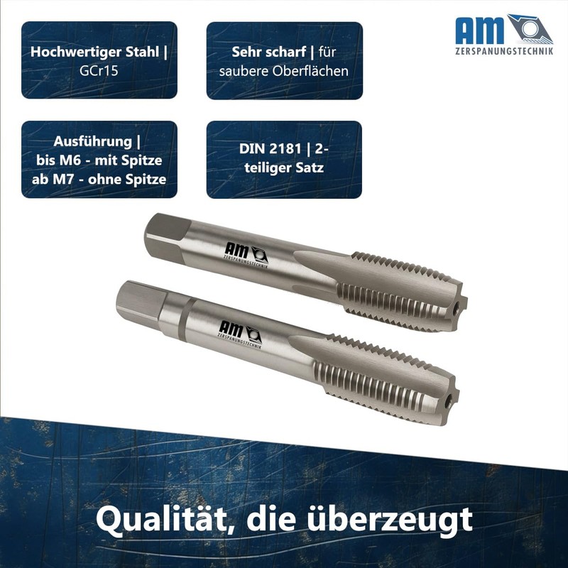 AM-Zerspanungstechnik Tap and Die Set M8 x 1 | Taper