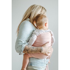 Shabany® - Ring Sling Tragetuch - 100% Bio Baumwolle - Babybauchtrage für Neugeborene Kleinkinder bis 15 KG - inkl. Baby Wrap Carrier Anleitung - rosa (cuddles)