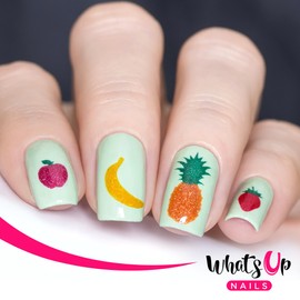 Whats Up Nails - Fruits Vinyl Stencils for Nail Art Design (1 Sheet, 20 Stencils)