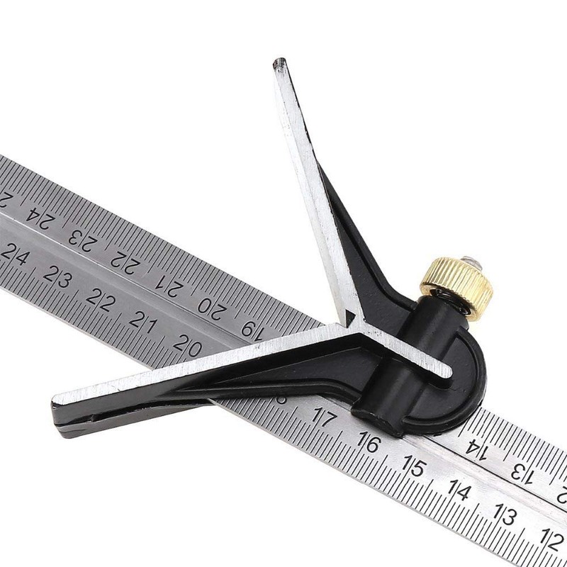 zmart 11.8 inches (300 mm) Combination Angle Square Ruler, Stainless