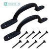 6" Black Cast Iron Hot Bed D Handles for Gate,