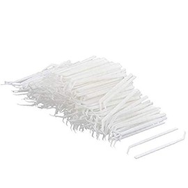 Plastic Household Teeth Cleaning Tool Curved Hook Toothpicks White (150 Pcs)