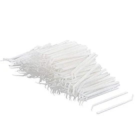 Plastic Household Teeth Cleaning Tool Curved Hook Toothpicks White (150 Pcs)