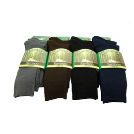 Men's Rayon from Bamboo Ribbed Crew 3 PK Dress Socks (8-12 Shoe) (Black)