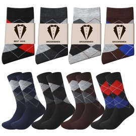 Glitopper 8 Pairs Groomsman Gifts for Men Groom Socks Set Funny Groomsmen Proposal Gifts Novelty Bride Bestman Socks Engaged Wedding Favor Bachelor Party Supplies