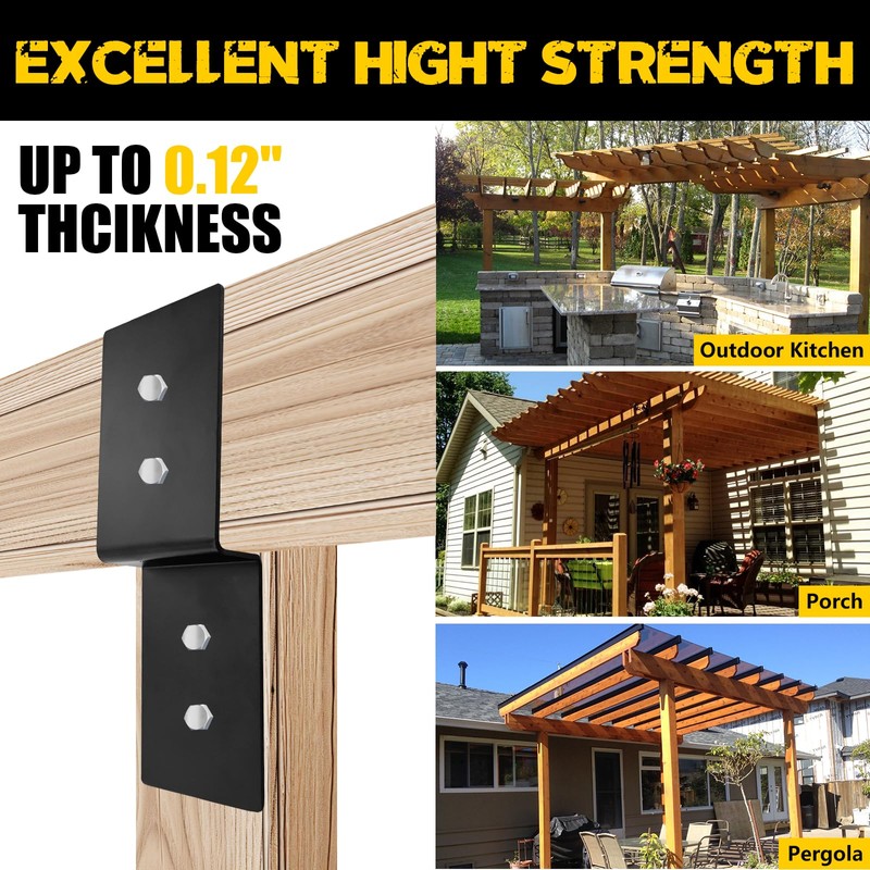 VEVIVOOVY 10“ x 3” Heavy Duty Steel Z Bracket,Double Angle