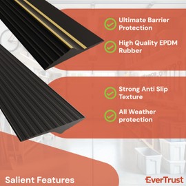 EverTrust Garage Threshold Seal Strip. Weatherproof EPDM Rubber Strip Replacement Kit for DIY. 20 Ft Strip + 2pc 300 ml Sealant Adhesive. (20 FT)
