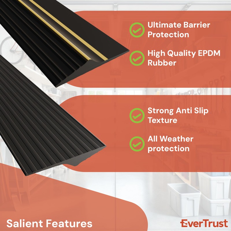 EverTrust Garage Threshold Seal Strip. Weatherproof EPDM Rubber Strip Replacement