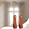 CroBlissful 6 Pcs Leather Curtain Rod Holders PU Leather Curtain