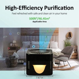 ap airpleasure Water-Based Air Purifier Air Washer, Air Revitalizer with Filter Net, Air Fresher with Warm Color LED Night Light, Small Air Cleaner for Home and Office, Aroma Diffuser for Smoke & Pet
