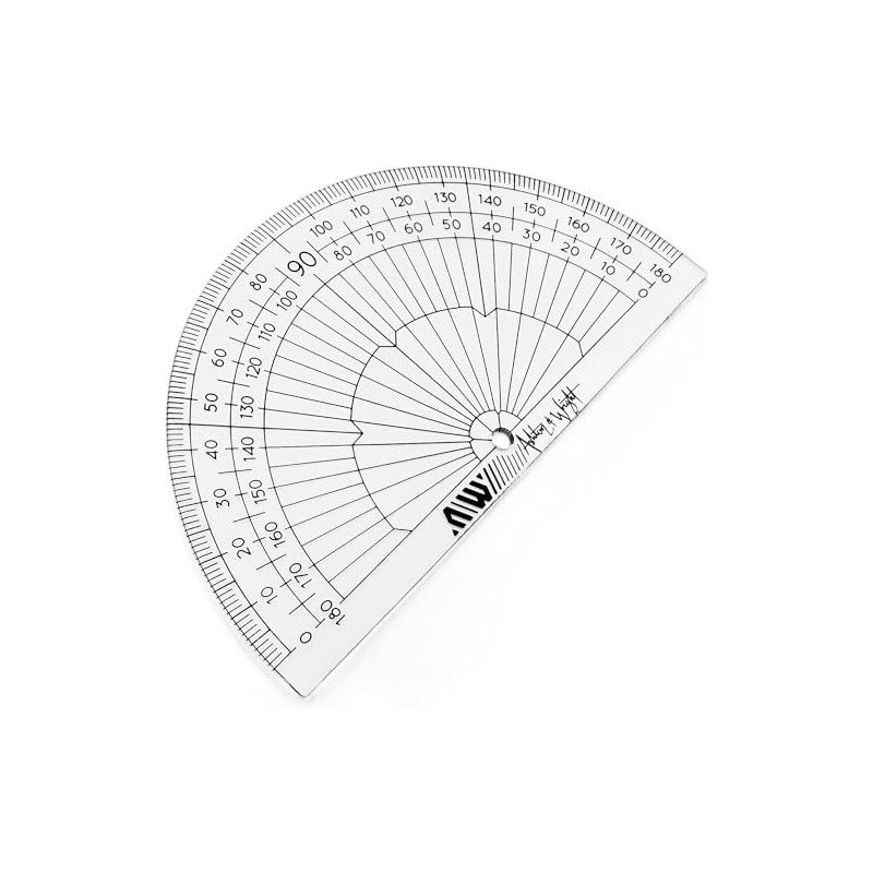 Ashton and Wright - 180 Degree Protractor - 10cm -