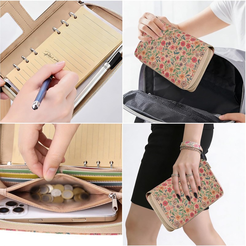 FORTAVEM A6 Binder Zipper Budget, Planner for Travel & Study