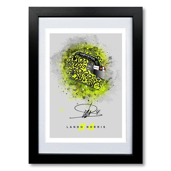 Lando Norris Signed Photo F1 Legend Helmet Poster Print Autograph
