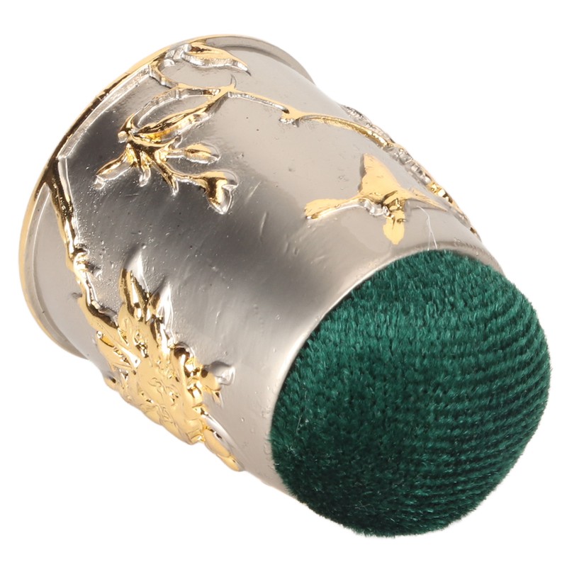 Sewing Pin Cushion Round Zinc Alloy Base Retro Style Pleuche