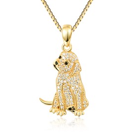 TANGPOET Golden Retriever Pendant Necklace Gifts for Golden Retriever Lovers Women 925 Sterling Silver Dog Memorial Jewelry Christmas Valentines Mothers Day Gifts for Dog Mom Owners