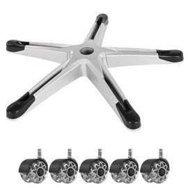 Frassie 28 Inch Gaming Chair Base Replacement with 5 Casters, Heavy Duty 2500 Lbs Desk Office Chair Swivel Base Part (Grey)