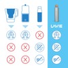 LaVie 2GO Flasche aus Borosilikatglas, 500 ml, 2GO Wasserreiniger