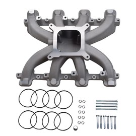 QPCRAP Single Plane Carb Intake Manifold Compatible with Chevy Camaro & Corvette 350 364 LS1 LS2 & LS6 5.7L 6.0L V8