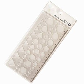 Nakatoshi Sangyo Co., Ltd. Pattern Template Ruler, 3.9 x 8.3 inches (10 x 21 cm)