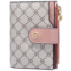 GOLF SUPAGS Wallets for Women PVC Leather Credit Card Holder Large Capacity Multi Card Organizer Small Wallet with Double Zipper Pocket, Colour gradient ice × pink smoke-859, card case wallet