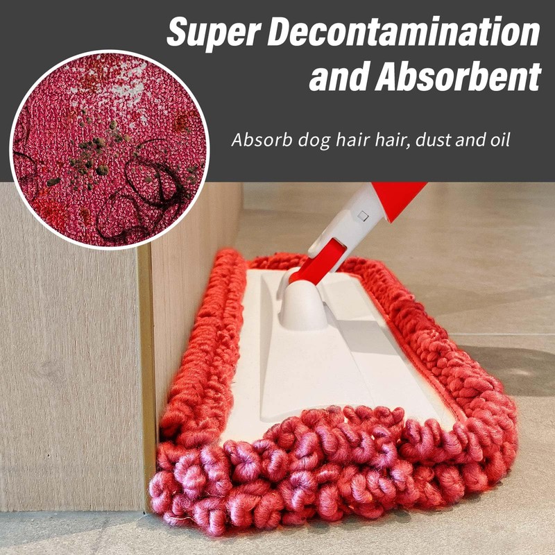 16.5 inch Mop Refills, 3 Pack Microfiber Reusable Replacement Mop