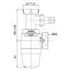 Wirquin Wirquin Neo 30722149 Sink Siphon with Washing Machine D40