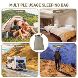 Yimomoyi Ultralight Sleeping Bag Liner Hut Sleeping Bag, 210x83cm Soft sleeping liner, Travel Sheet with Small Pack Size Inner Sleeping Bags for Backpacking, Hostels, Huts Camping, Picnics, Hiking