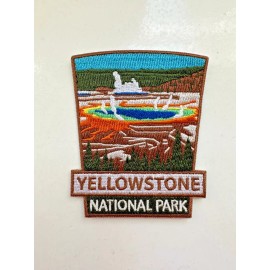 Yellowstone National Park Iron On Patch Geyser 2.5"x3" Embroidered Colorful NEW