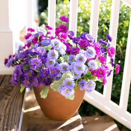 Artificial Dahlia Flowers Fake Flowers Plants for Outdoors Spring Decoration, 6 Bundles Faux Dahlia Silk Flowers for Outside Realistic UV Resistant for Planter Front Door Porch Patio Balcony Yard, Mix