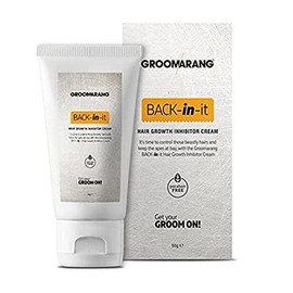 Groomarang Hair Growth Inhibitor Cream Permanent Body and Face Hair Removal - Modern Day Ant Egg Cream - Back In It - Paraben Free Hair Remover Cream Face And Body - MADE IN UK - 50G