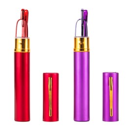 prtcslwd 2 Pack Mini Slim Reading Glasses Spring Hinge Metal Reading Aid Unisex Visual Aid with Case (2 Pairs(red+purple), 3.5)